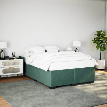 Bedframe fluweel donkergroen 140x200 cm