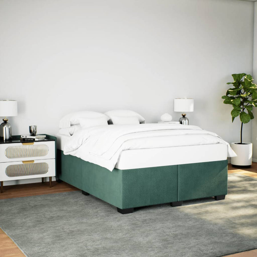 Bedframe fluweel donkergroen 140x200 cm