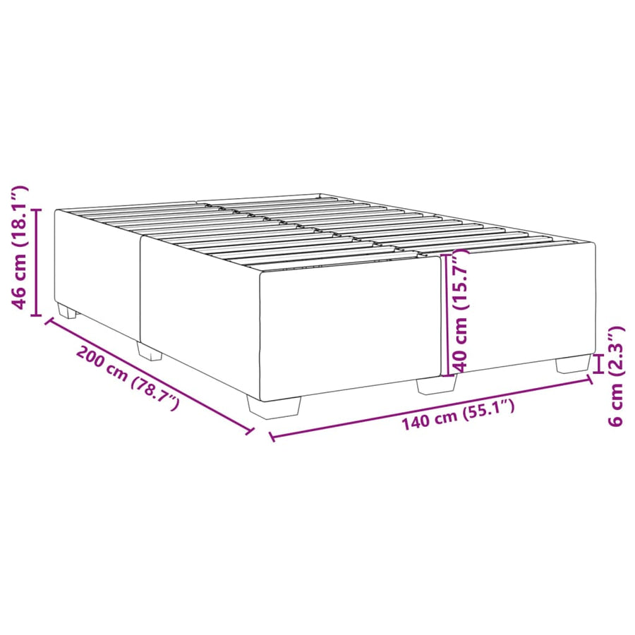 Bedframe fluweel blauw 140x200 cm