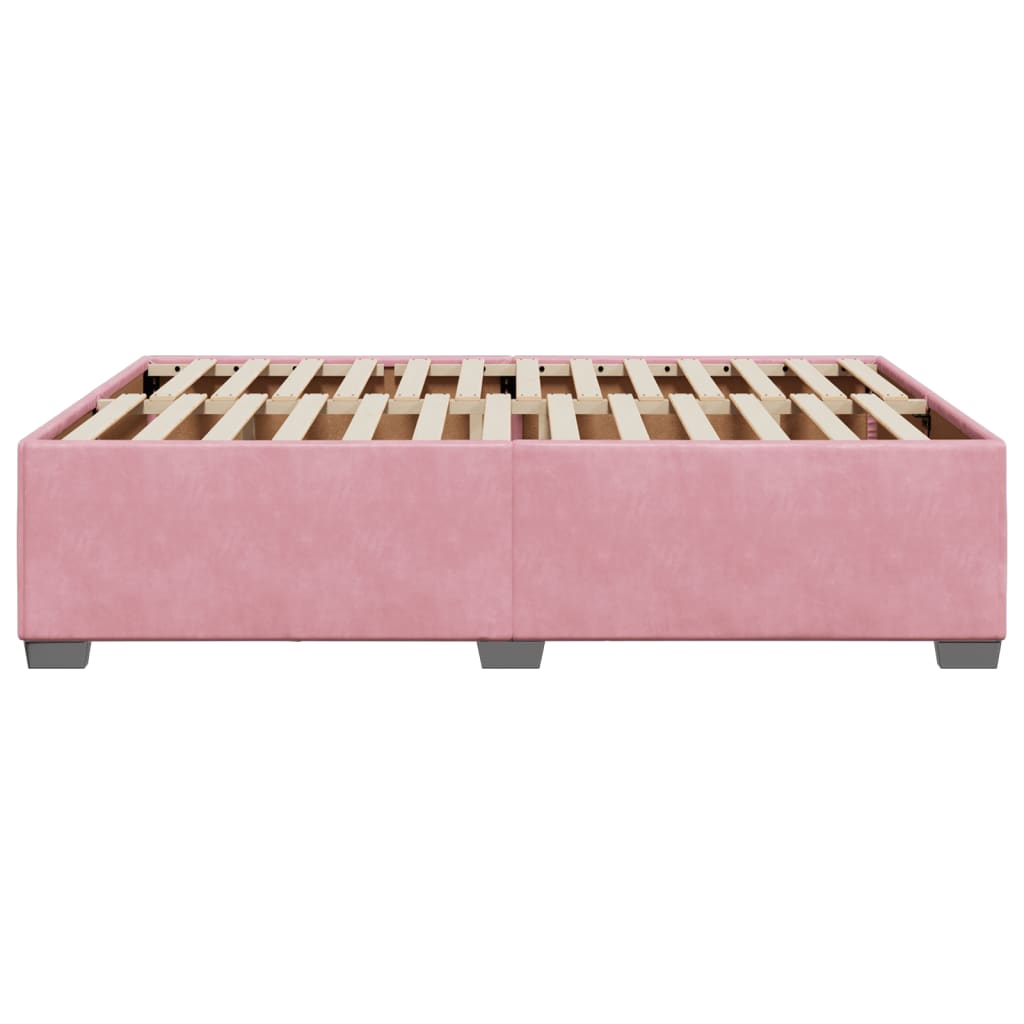 Bedframe fluweel roze 140x200 cm