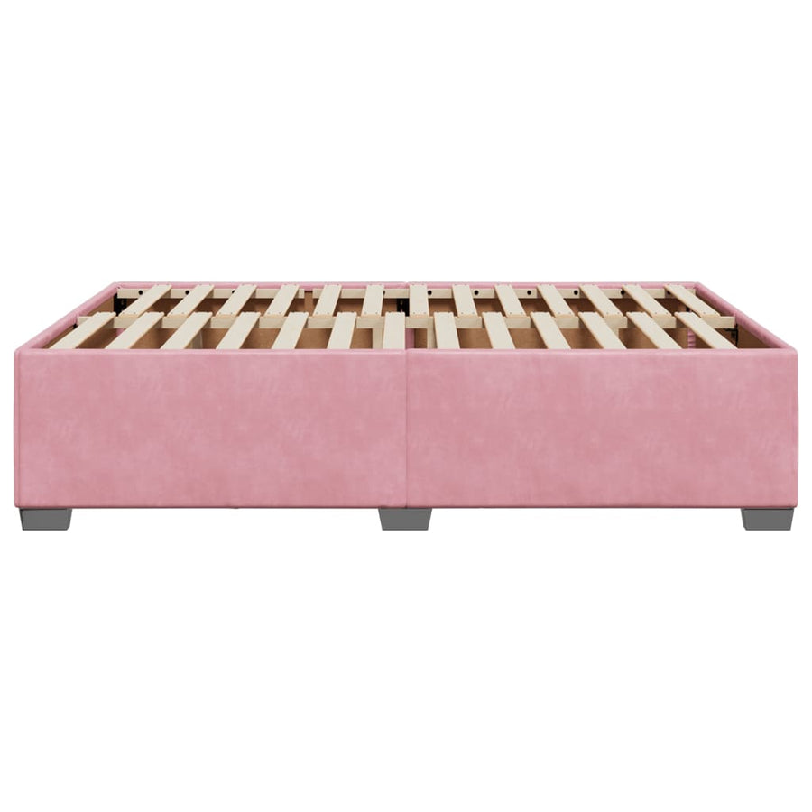Bedframe fluweel roze 140x200 cm