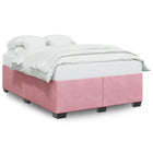 Bedframe fluweel roze 140x200 cm