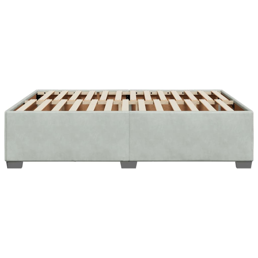 Bedframe fluweel lichtgrijs 160x200 cm