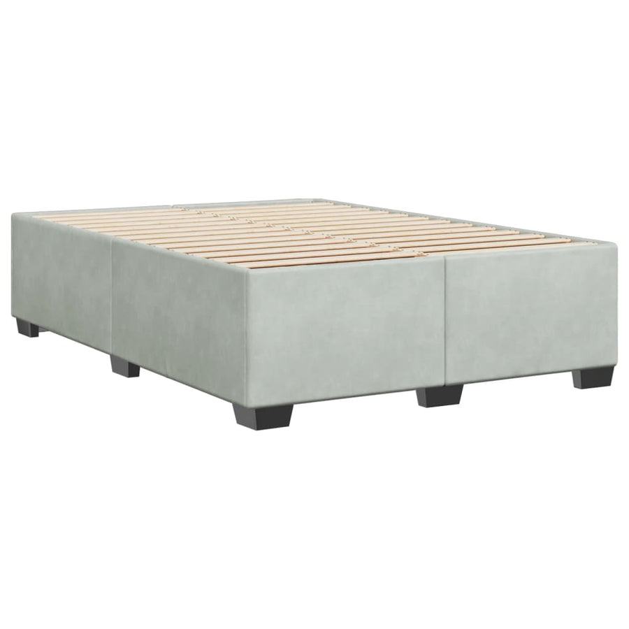Bedframe fluweel lichtgrijs 160x200 cm