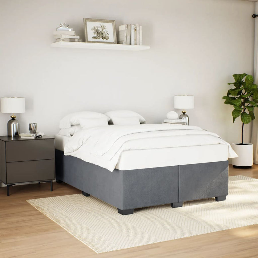 Bedframe fluweel donkergrijs 160x200 cm