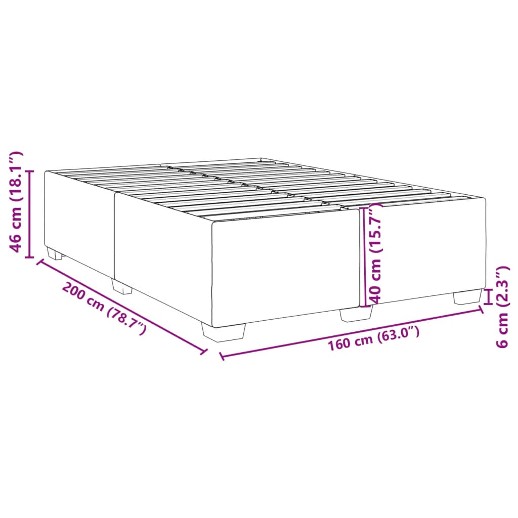 Bedframe fluweel zwart 160x200 cm