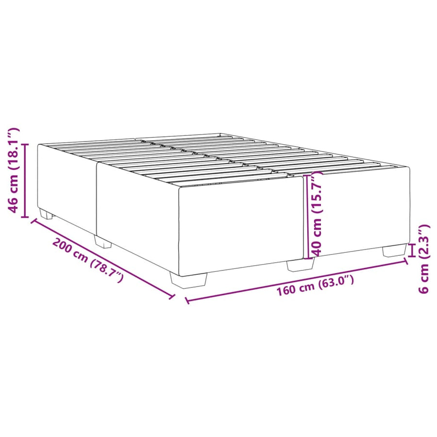 Bedframe fluweel zwart 160x200 cm