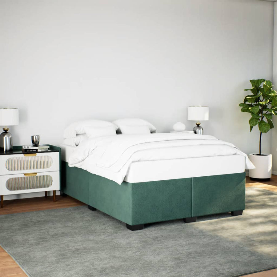 Bedframe fluweel donkergroen 160x200 cm