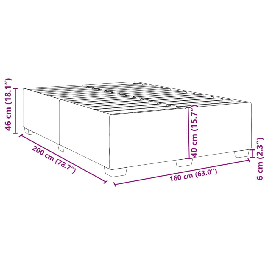 Bedframe fluweel roze 160x200 cm