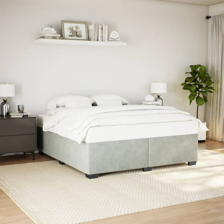 Bedframe fluweel lichtgrijs 180x200 cm