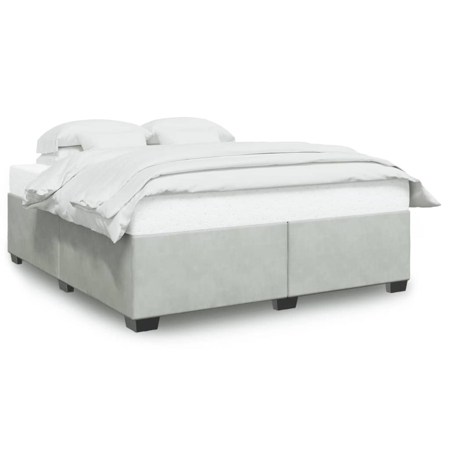 Bedframe fluweel lichtgrijs 180x200 cm