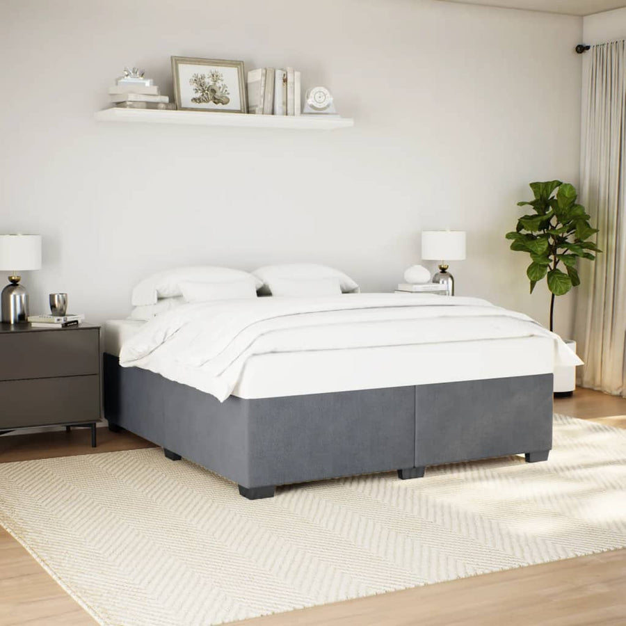 Bedframe fluweel donkergrijs 180x200 cm