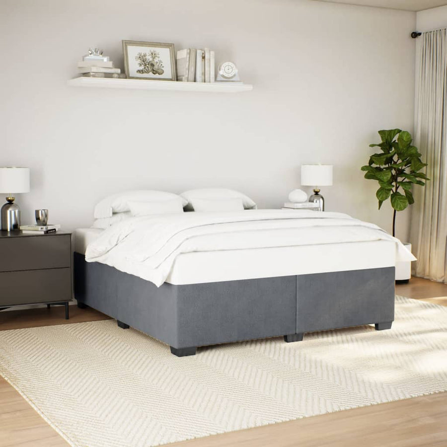Bedframe fluweel donkergrijs 200x200 cm