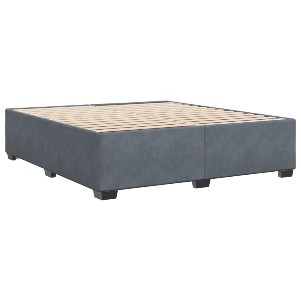 Bedframe fluweel donkergrijs 200x200 cm