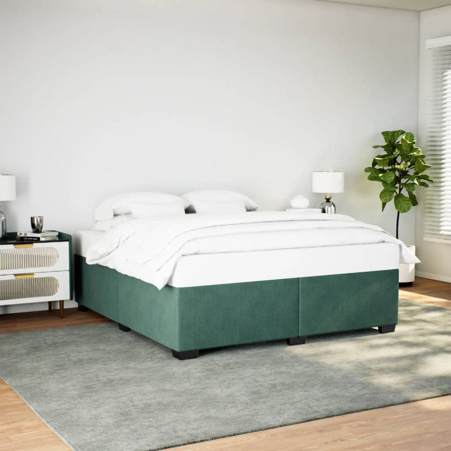 Bedframe fluweel donkergroen 200x200 cm