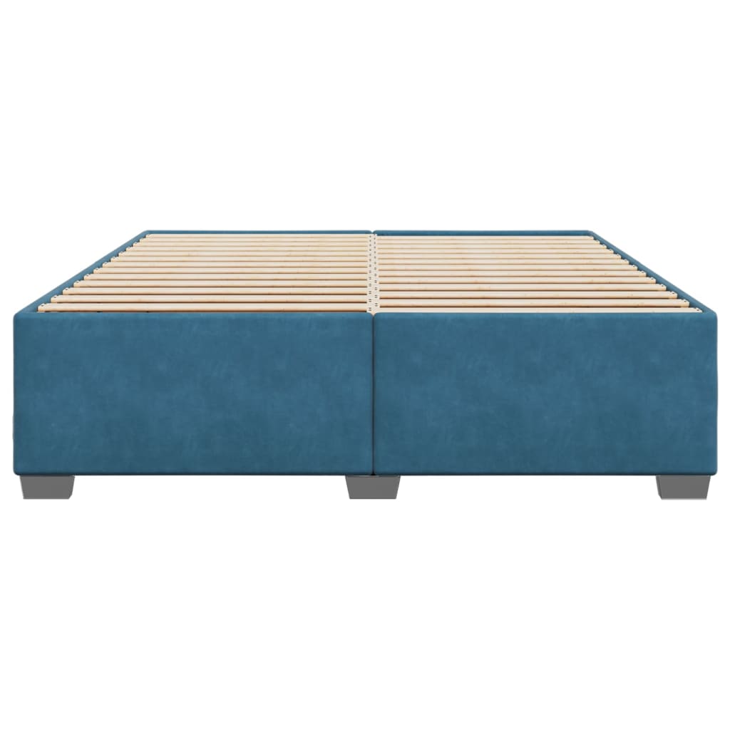 Bedframe fluweel blauw 200x200 cm