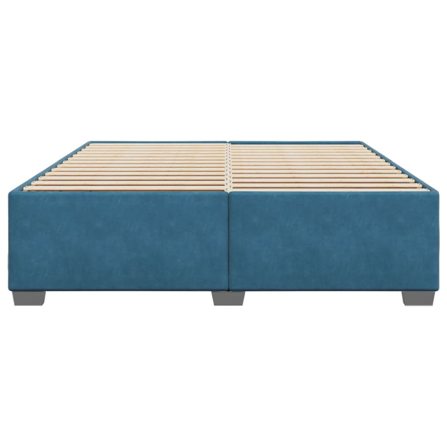 Bedframe fluweel blauw 200x200 cm