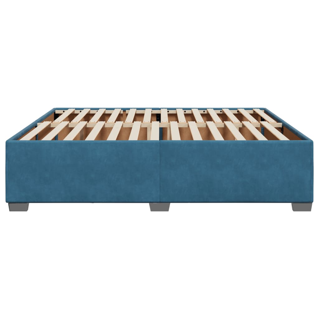 Bedframe fluweel blauw 200x200 cm
