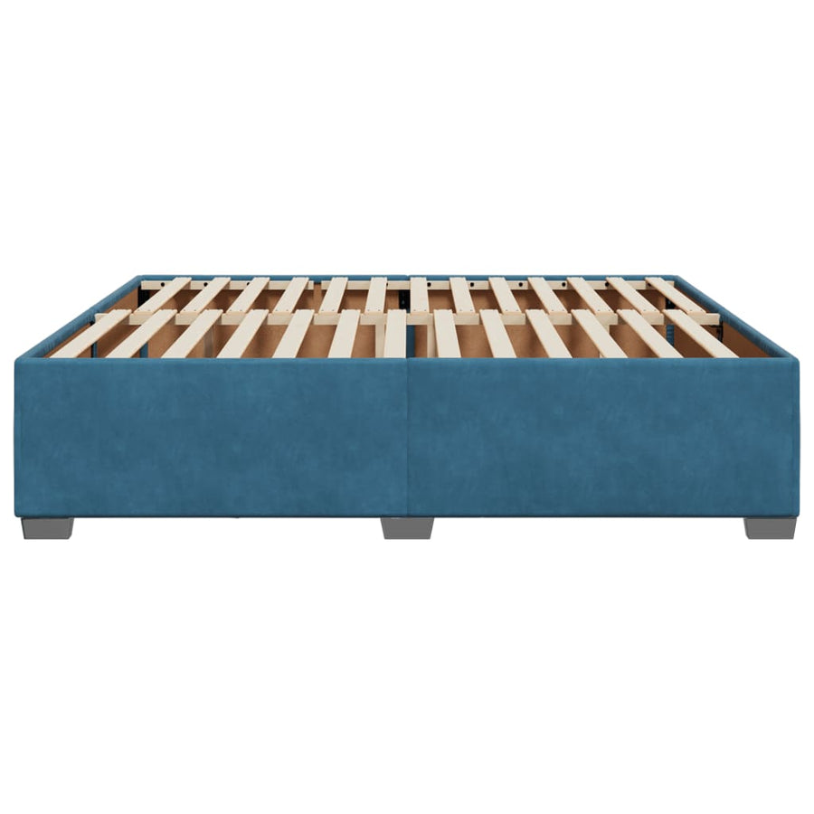 Bedframe fluweel blauw 200x200 cm