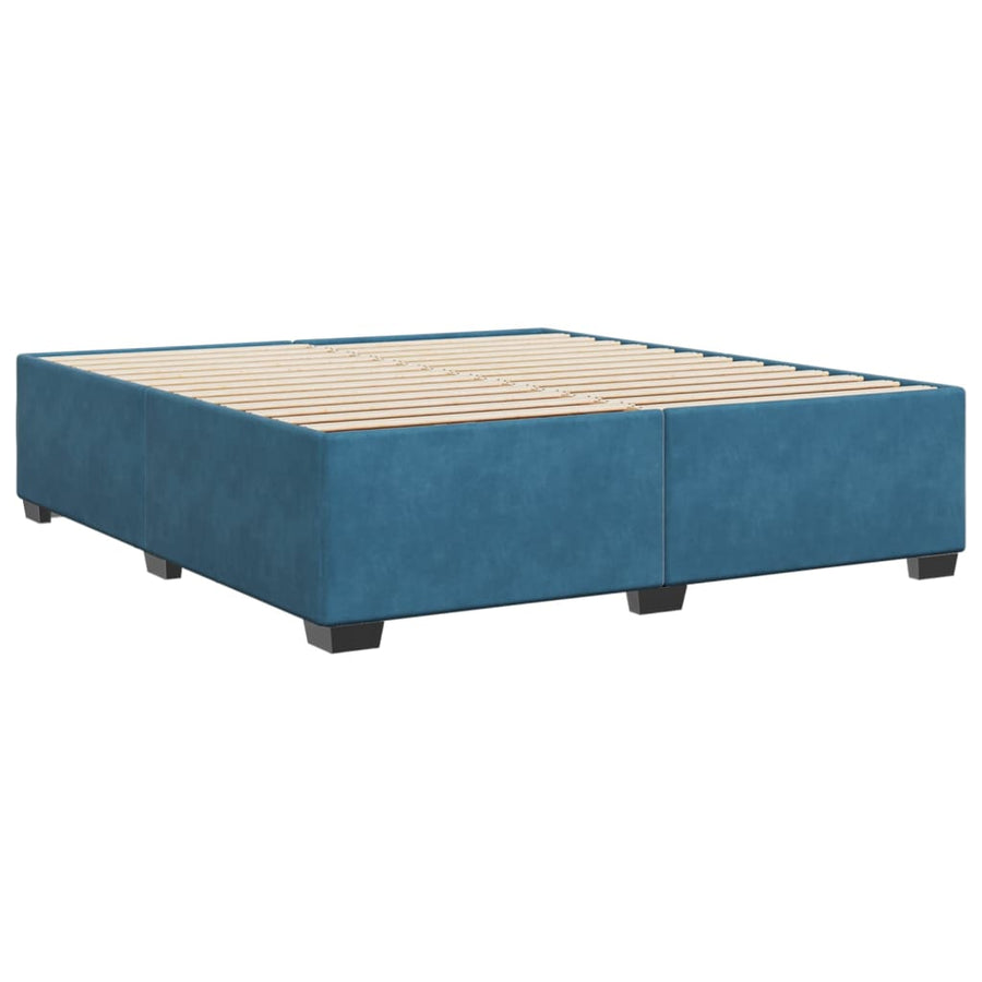 Bedframe fluweel blauw 200x200 cm