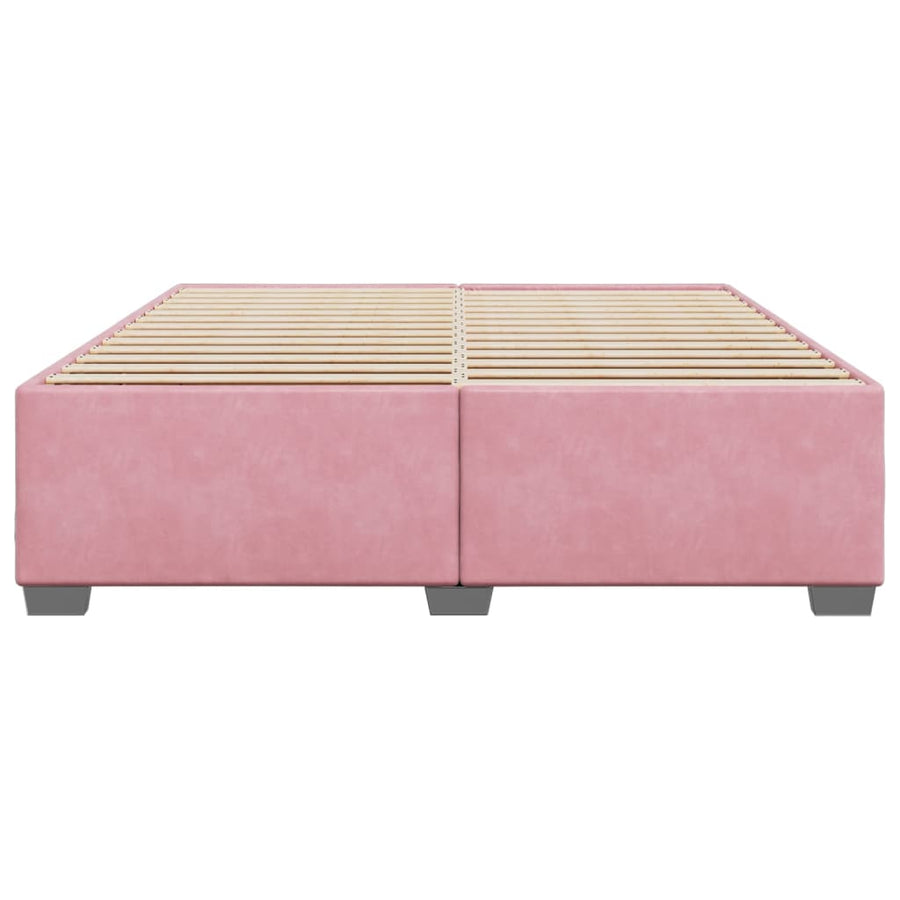 Bedframe fluweel roze 200x200 cm