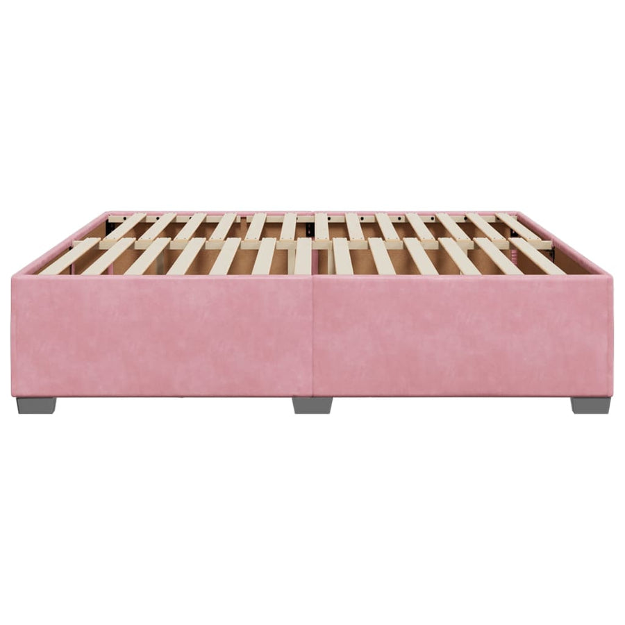 Bedframe fluweel roze 200x200 cm