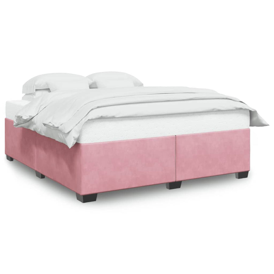 Bedframe fluweel roze 200x200 cm