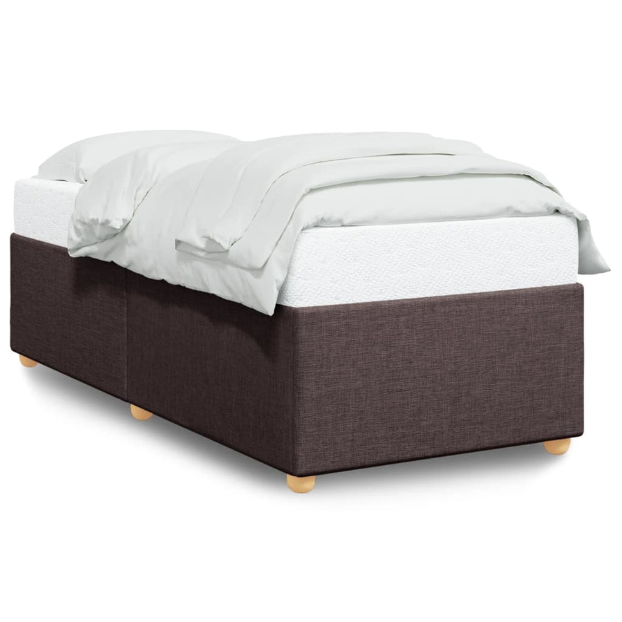 Bedframe Zonder Matras Stof 80 x 200 cm Donkerbruin