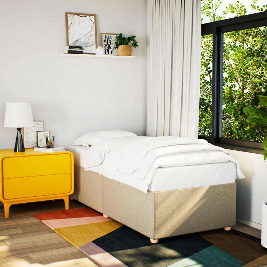 Bedframe stof crème 80x200 cm