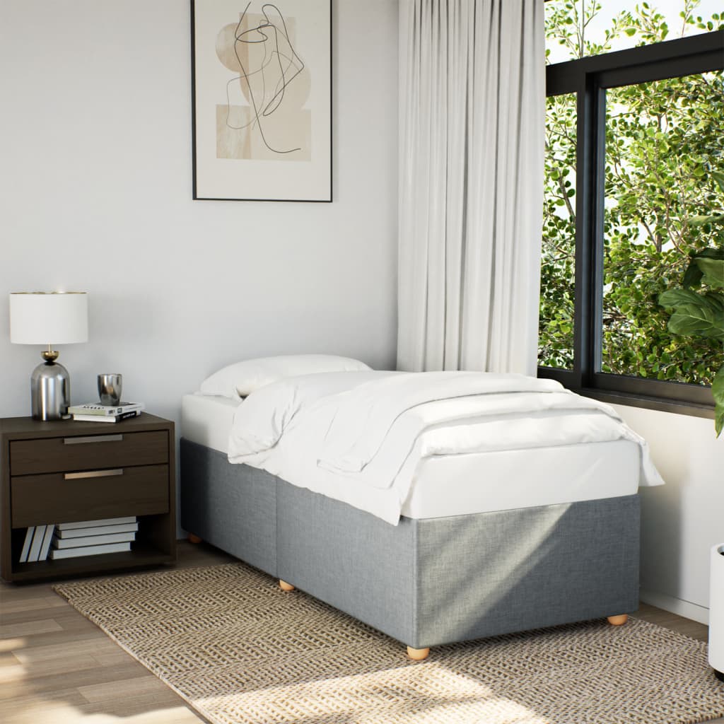 Bedframe stof lichtgrijs 90x190 cm