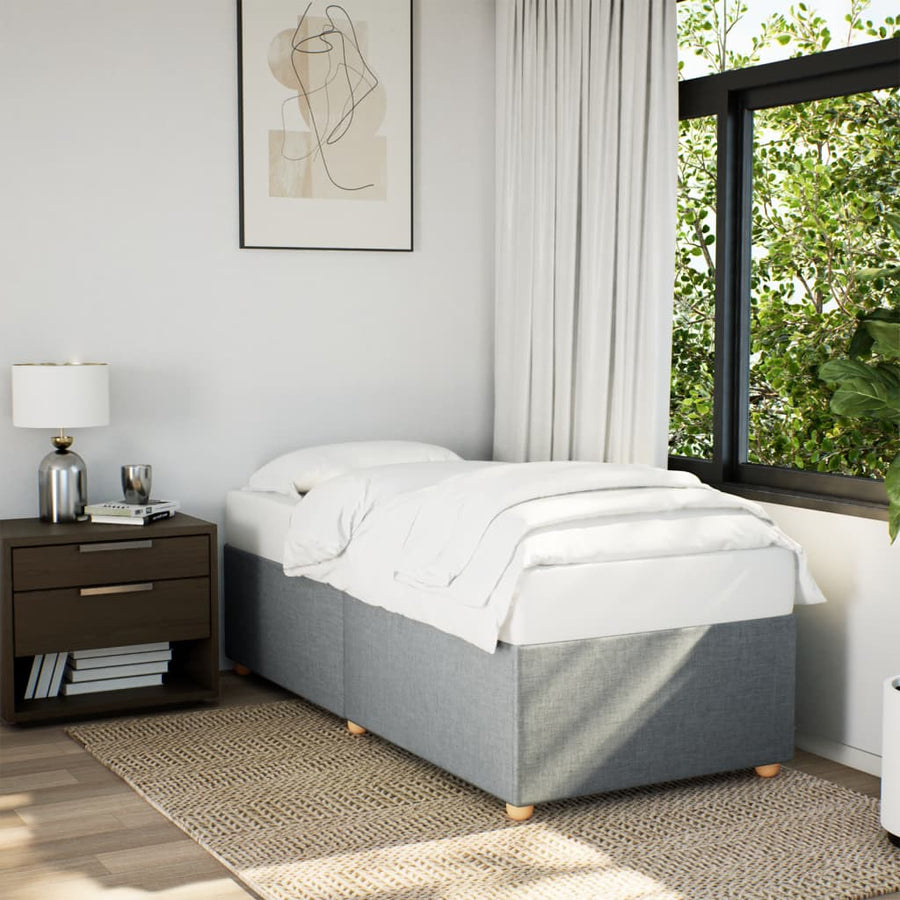 Bedframe stof lichtgrijs 90x190 cm