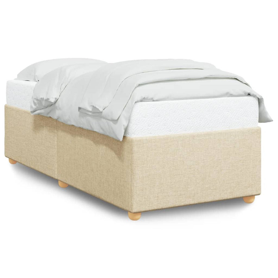 Bedframe stof crèmekleurig 90x190 cm