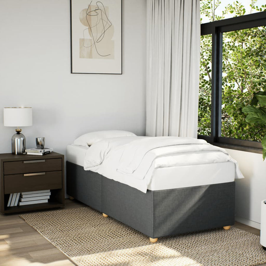 Bedframe stof donkergrijs 100x200 cm