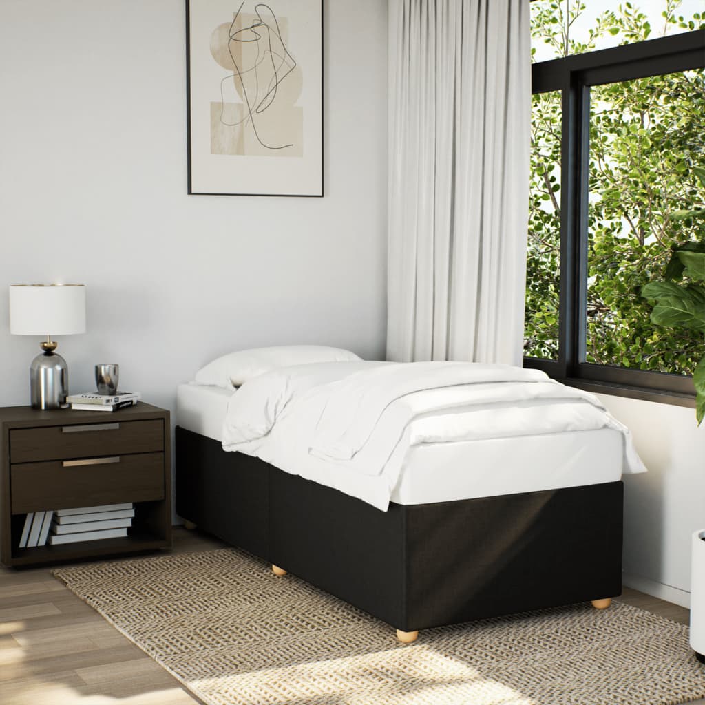 Bedframe stof zwart 100x200 cm