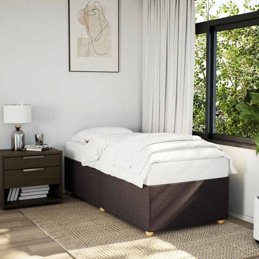 Bedframe stof donkerbruin 100x200 cm