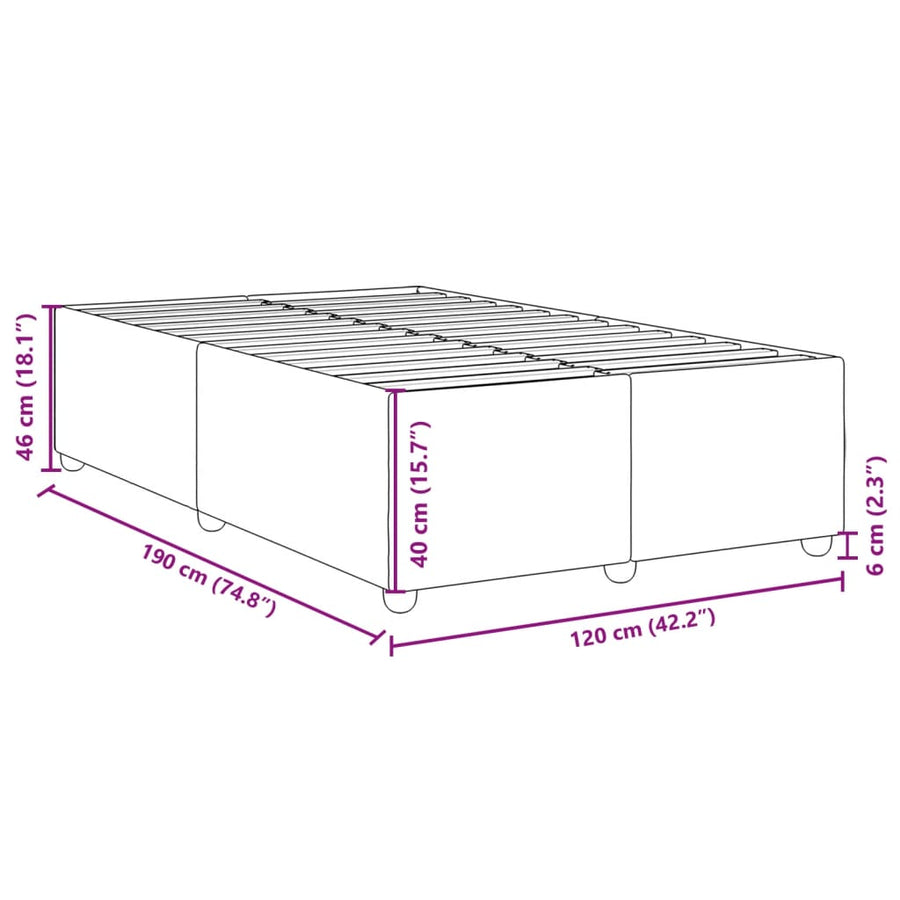 Bedframe stof donkerbruin 120x190 cm