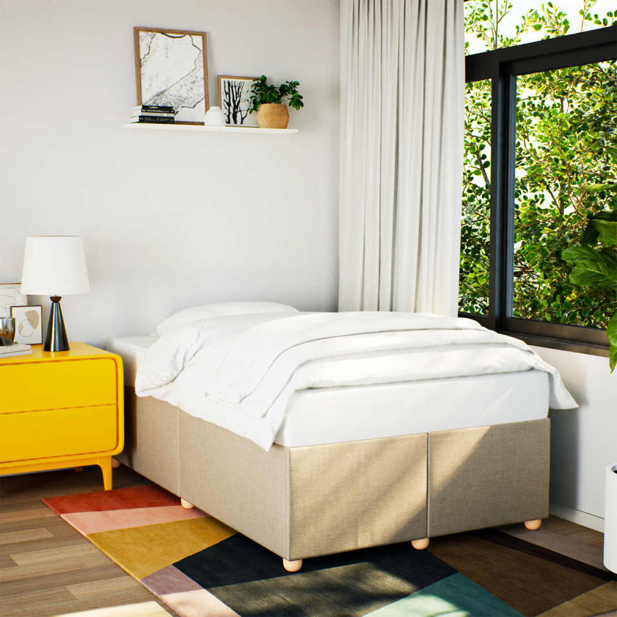 Bedframe stof crèmekleurig 120x190 cm