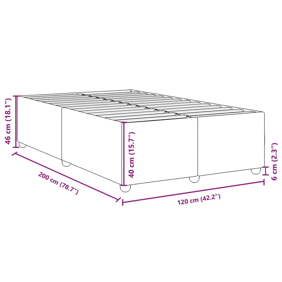 Bedframe stof taupe 120x200 cm