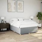 Bed frame without mattress fabric light grey 140x190 cm