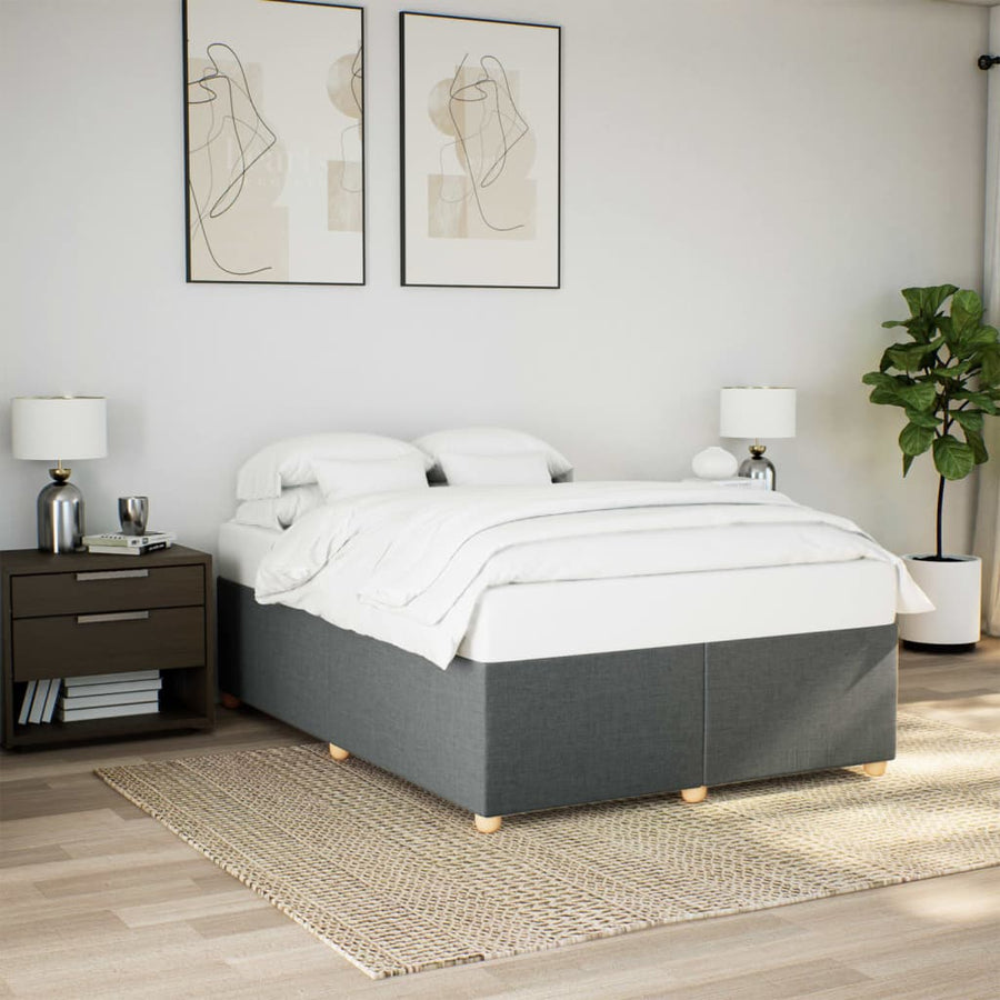 Bedframe zonder matras stof donkergrijs 140x190 cm