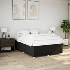 Bed frame without mattress black fabric 140x190 cm