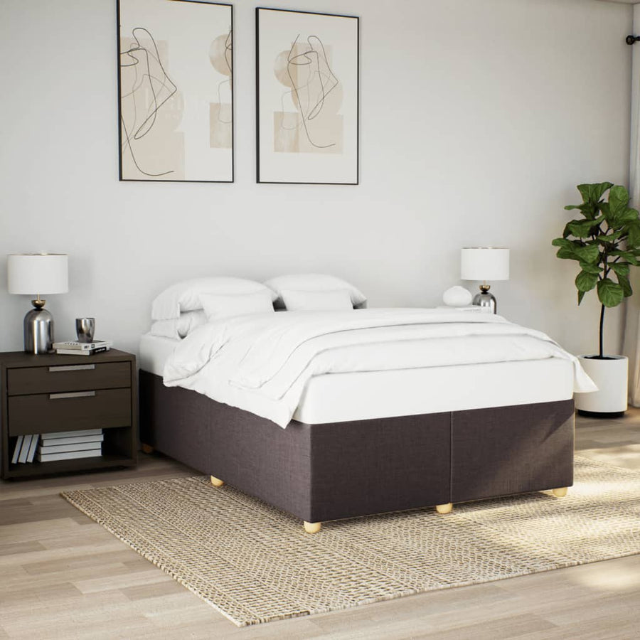 Bedframe zonder matras stof donkerbruin 140x190 cm