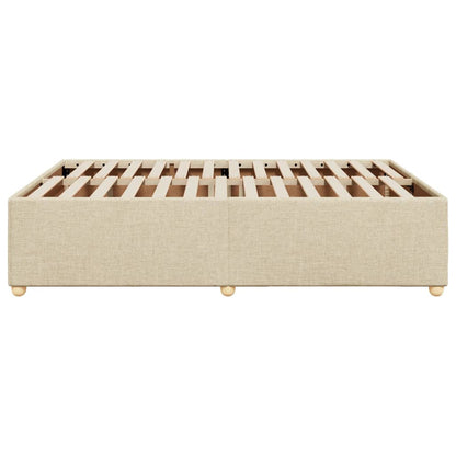 Bedframe zonder matras stof crèmekleurig 140x190 cm