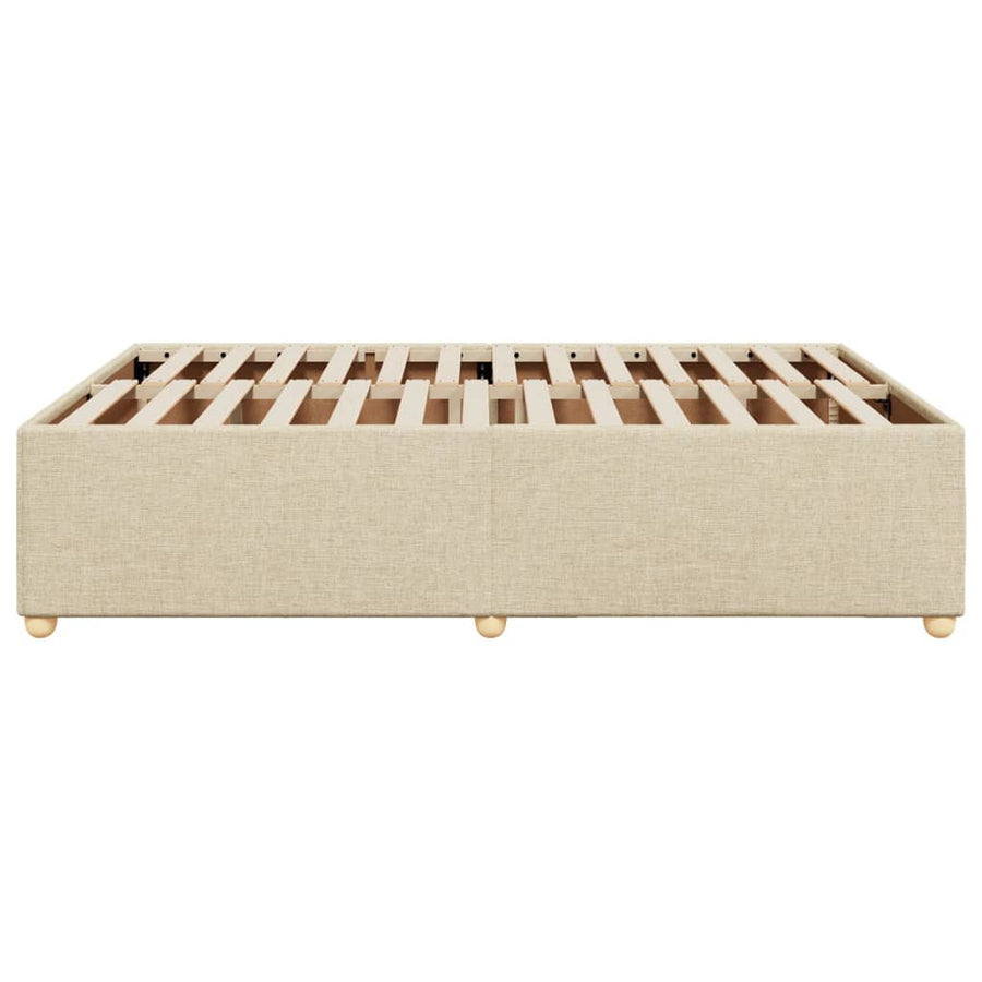 Bedframe zonder matras stof crèmekleurig 140x190 cm