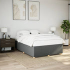Bed frame without mattress fabric dark gray 140x200 cm