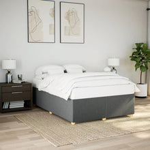 Bedframe zonder matras stof donkergrijs 140x200 cm