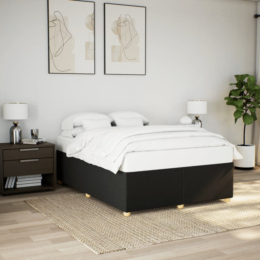 Bedframe zonder matras stof zwart 140x200 cm