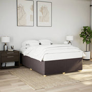 Bedframe 140x200 cm stof donkerbruin