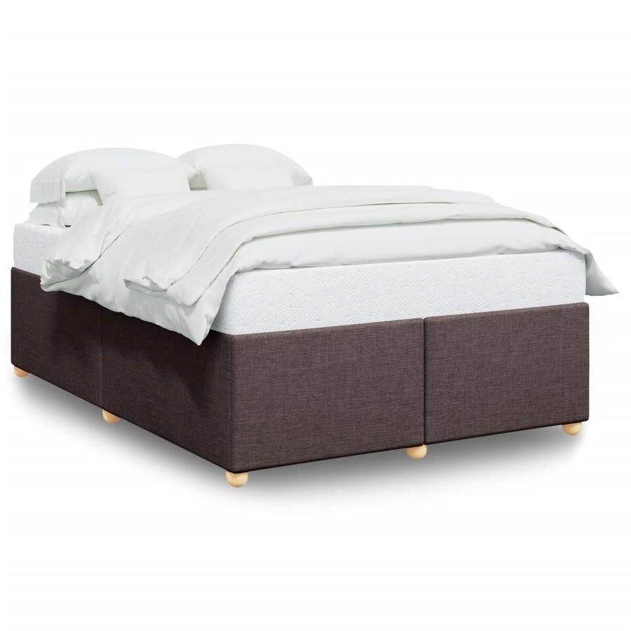 Bedframe zonder matras stof donkerbruin 160x200 cm