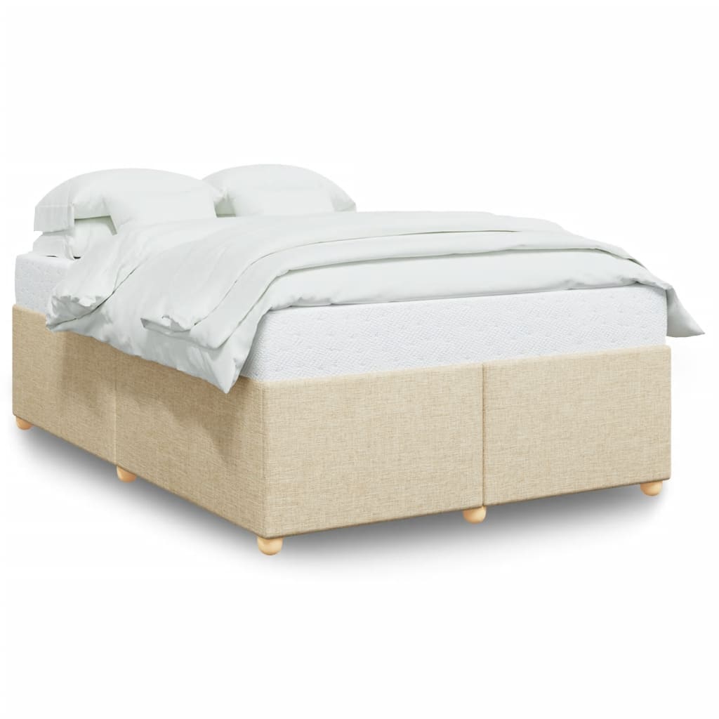 Bedframe zonder matras stof crèmekleurig 160x200 cm